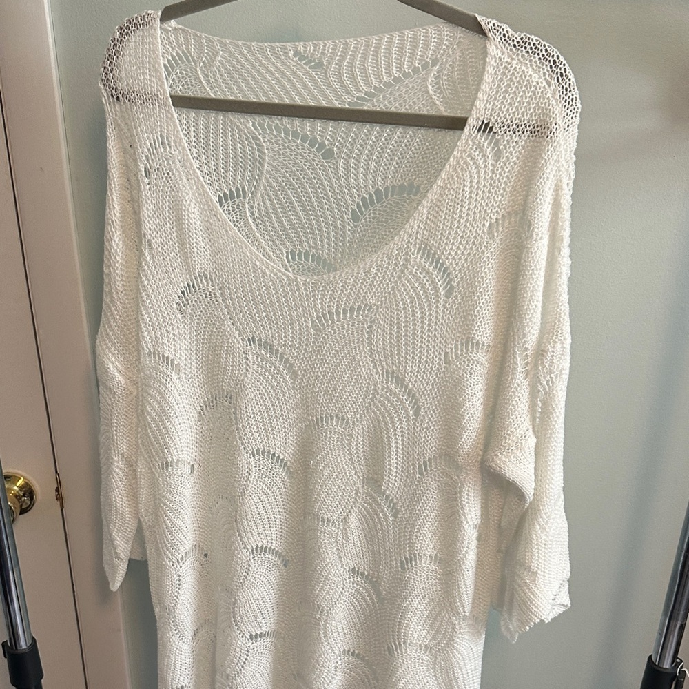 Amazon Women's White Knit Swim Coverup
